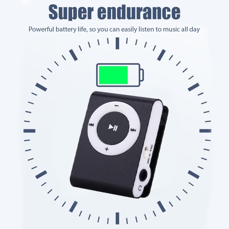 Máy Nghe Nhạc mp3 Dạng Kẹp mini Bằng Kim Loại Có Màn Hình lcd Hỗ Trợ Thẻ Nhớ tf / sd slot / fm