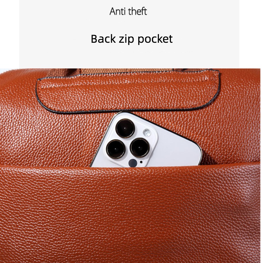 Mingke Balo Da pu Đựng laptop 13 14 inch Chống Thấm Nước Phong Cách retro Cho Nữ