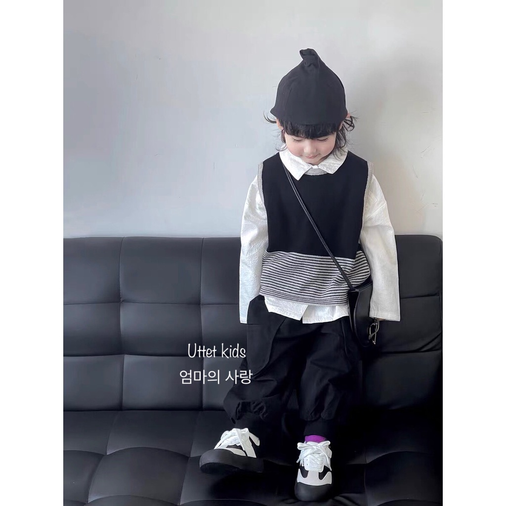 ÁO GILE LEN PHA PHONG CÁCH HÀN QUỐC CHO BÉ GÁI VÀ BÉ TRAI B41