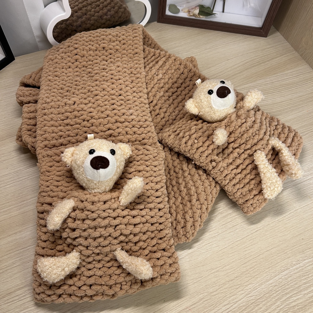 Bộ Nguyên Liệu Dệt Thủ Công Hình Gấu Bông Sáng Tạo