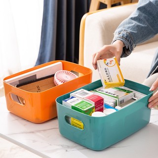 In stock and fast delivery# Japanese sundries storage box desktop plastic box cosmetic sorting box kitchen storage box snack storage basket jlL