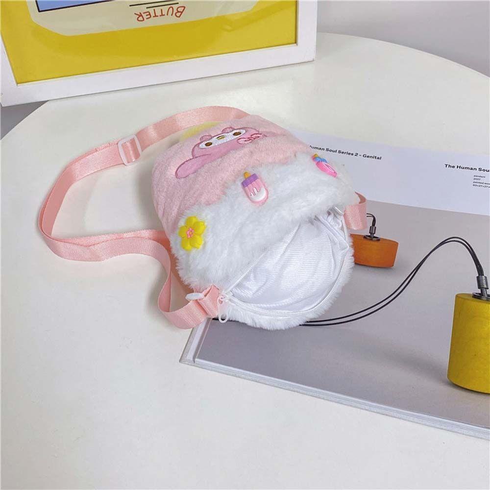 Shanhai Túi Đeo Chéo Vai Hình Thỏ Bông Hoa / Cây Kem / kuromi Sức Chứa Lớn Phong Cách Hàn Quốc Xinh Xắn