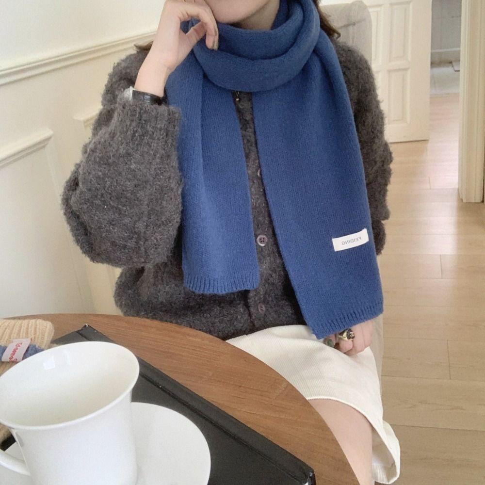 Quillan Khăn Choàng Len cashmere Dệt Kim Màu Trơn Cổ Điển Mùa Đông Cho Nam Và Nữ