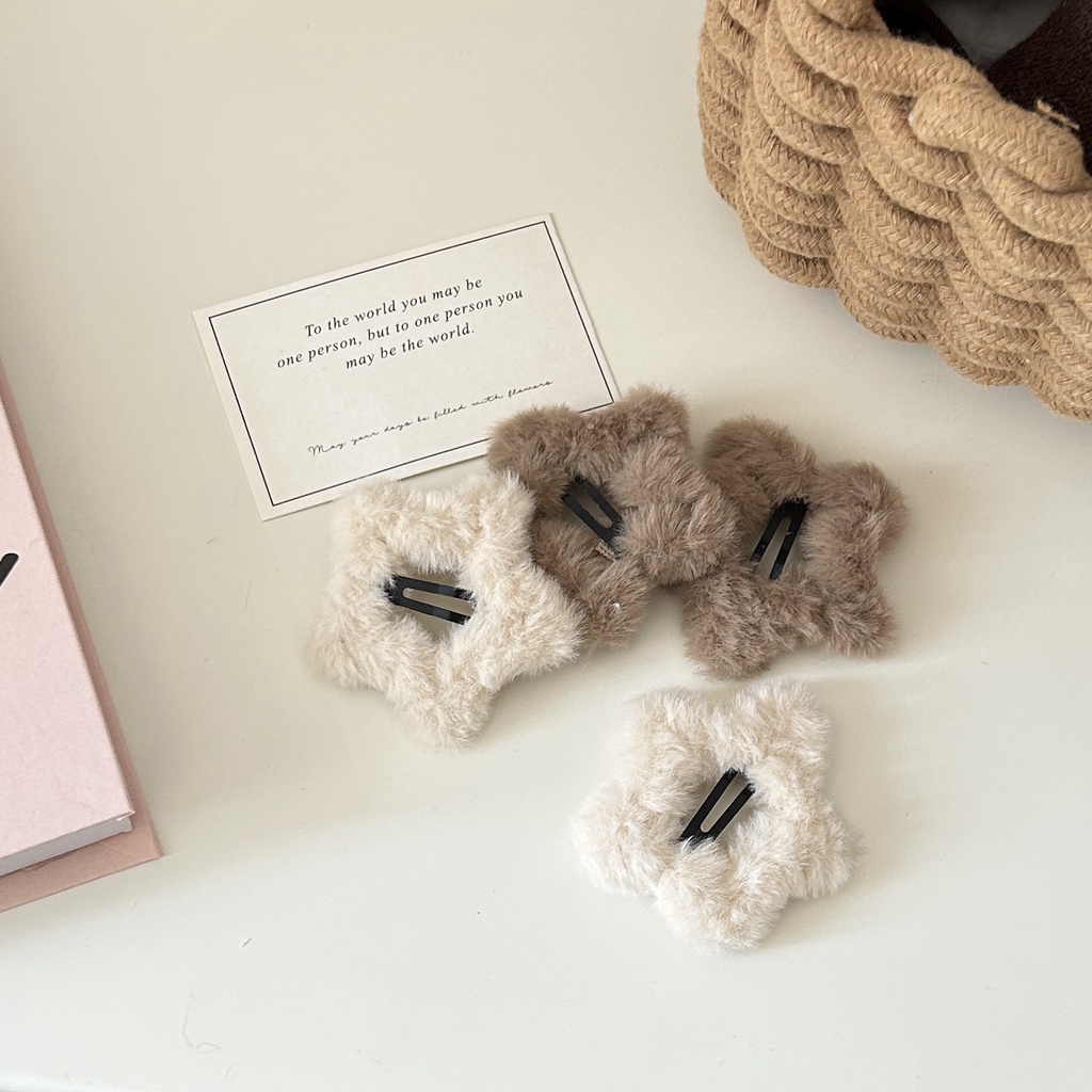 Kẹp Tóc Hình Ngôi Sao Năm Cánh Màu Cà Phê Phong Cách Mới 2023