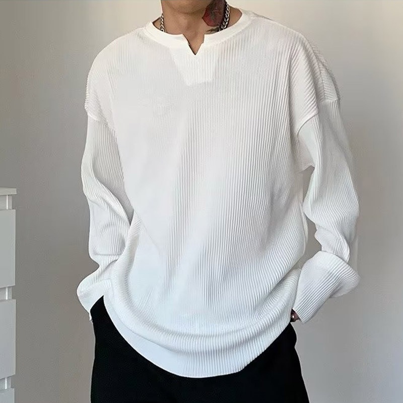 Áo Thun Dài Tay Màu Trơn Đơn Giản Thời Trang Cho Nam