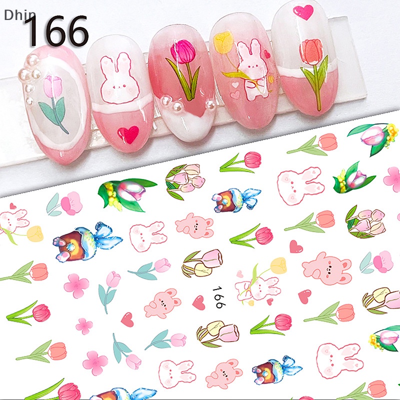 1 Tấm Nhãn Dán Móng Tay 3d Hình Động Vật Hoạt Hình Dễ Thương