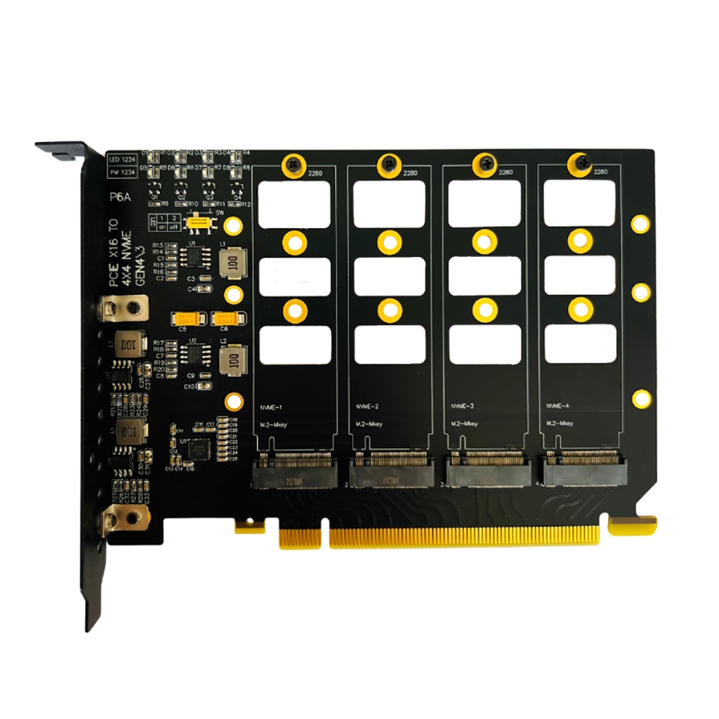 Card Mở Rộng pcie 4.0 4 X 4 Sang m.2 4-bays Cho m.2 nvme 2242 2260 2280 ssd pci-e x16 4.0 Thẻ