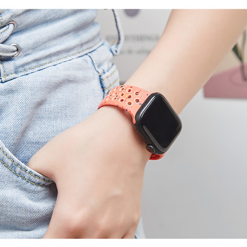 Dây Đeo Silicon Thay Thế Cho Đồng Hồ Thông Minh apple watch series 9 8 7 se 6 5 4 3 ultra iwatch 40mm 44mm 41mm 45mm 49mm