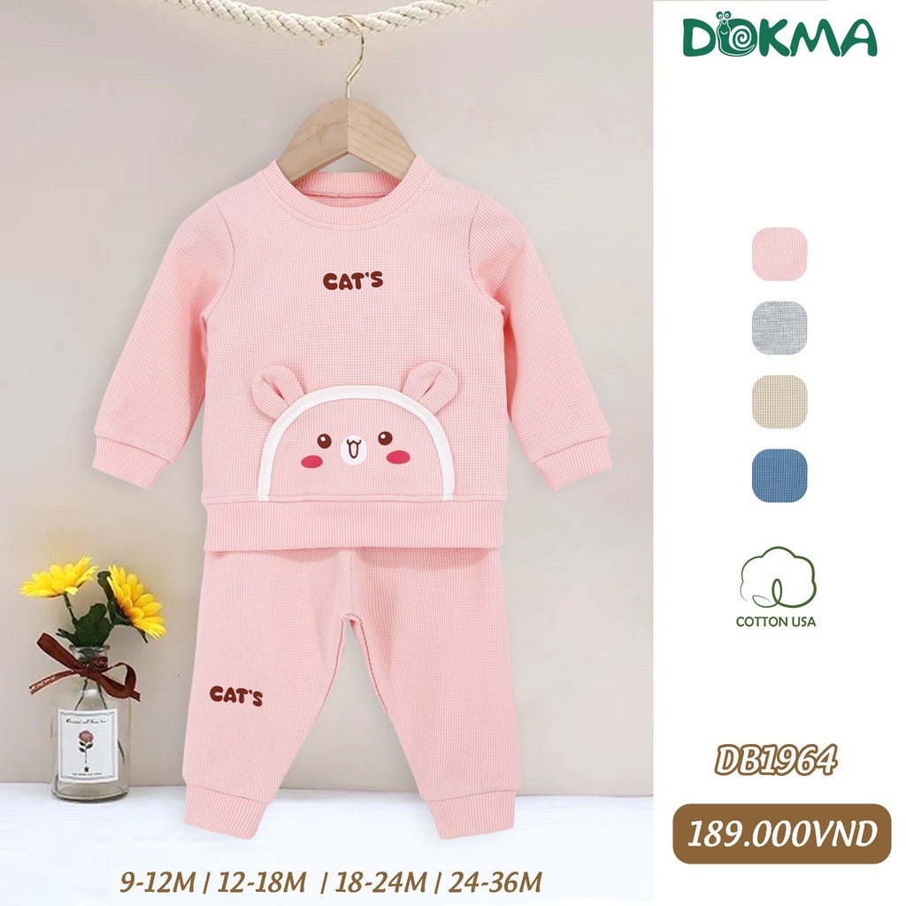 DB1964 - DB1705 Bộ thu đông nỉ dài tay cho bé trai / bé gái DOKMA