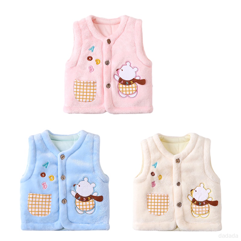 Áo Khoác Không Tay Bằng Lông Cừu Dày Dặn Giữ Ấm Mùa Xuân Thu Cho Bé Sơ Sinh