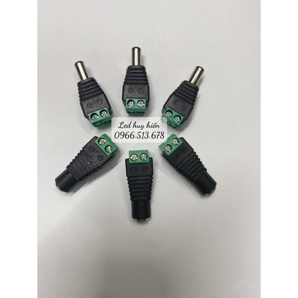 Rắc đực cái nối nguồn DC 5v 12v 24v vặn vít chân đồng, Jack nối DC đực cái chân đồng cho nguồn adapter