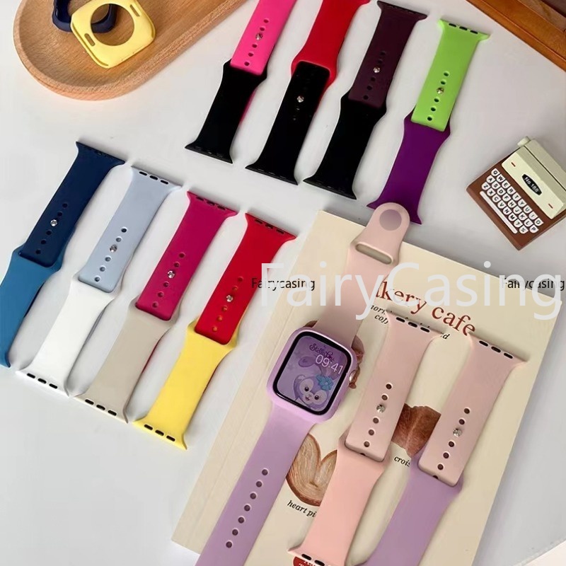 Dây Đeo silicone Hai Màu Cho iwatch uitra series 8 / 76 / 5 / 4 / 3 / se 49mm 45mm 44mm 41mm 40mm / 42mm / 38mm