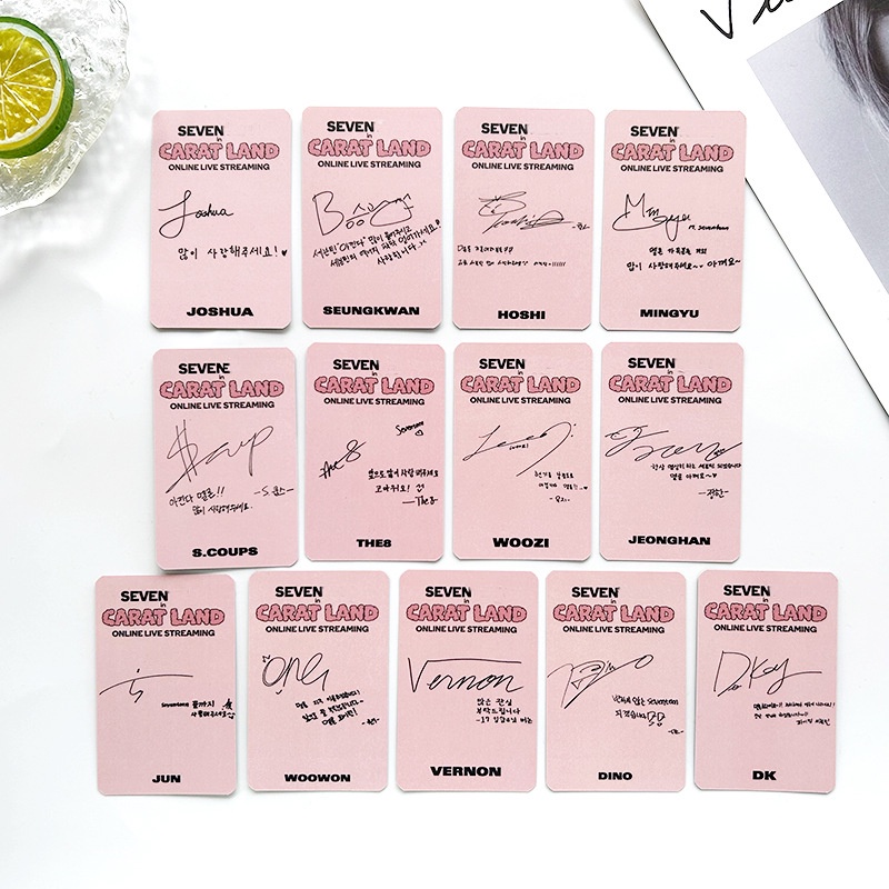 Bộ 8 Thẻ Hình Thành Viên Nhóm Nhạc kpop seventeen