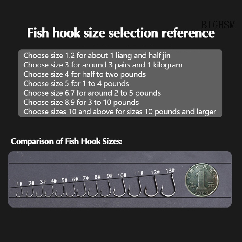 Bighsm Set 100 Lưỡi Câu Cá Chuyên Dụng Kèm Hộp Đựng 100 Móc Câu skk