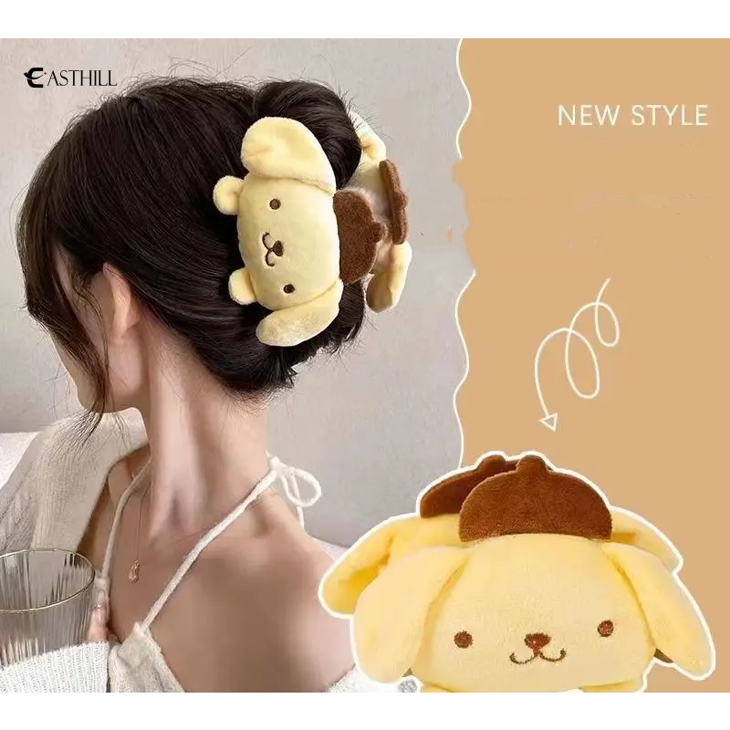 SANRIO Kẹp Tóc Hình Thỏ Hoạt Hình kuromi melody Nhồi Bông Đáng Yêu Cho Bé Gái