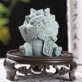 Set 4 tượng mini rồng Lai Tài 6cm đá độc đáo, set tượng rồng nhỏ để bàn, trang trí nhà cửa, cầu tài lộc, may mắn