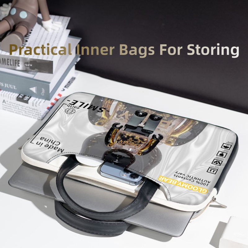 Túi Da pu Đựng laptop Chống Sốc Chống Thấm Nước Họa Tiết Hoạt Hình Cho Nam Và Nữ 13.3 14.1 15 15.6 16.1 17.3inch