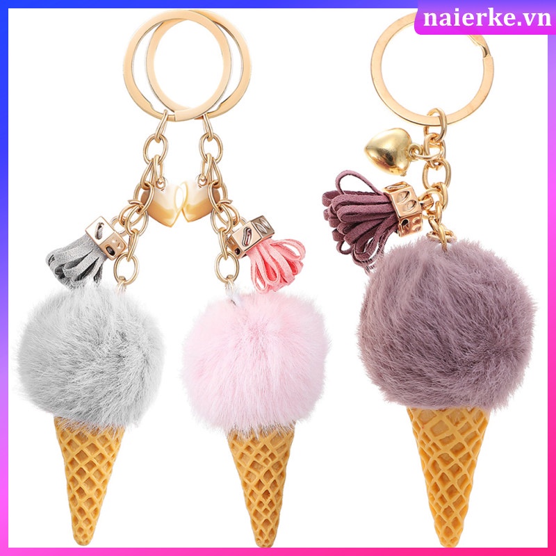 Set 3 Móc Khóa Hình Cây Kem Dễ Thương