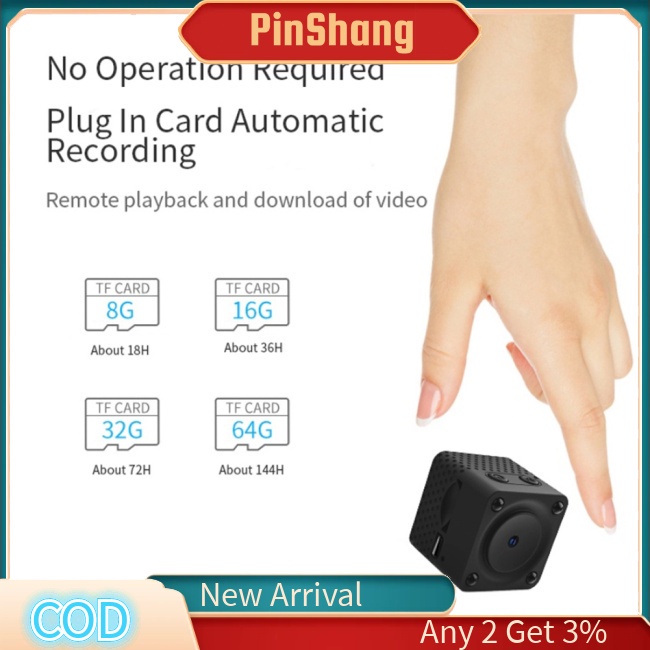 . Pinshang 1 Bộ camera Hồng Ngoại mini cctv f9 1080p hd wifi ip Hỗ Trợ Quay Ban Đêm