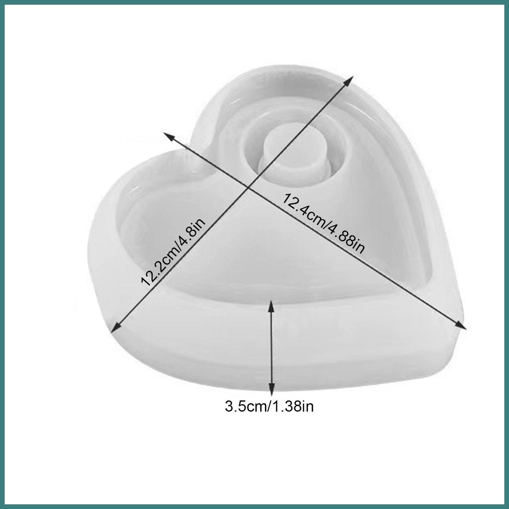 Khuôn Làm Giá Đỡ Nến Hình Trái Tim / Tròn Bằng Nhựa resin diy