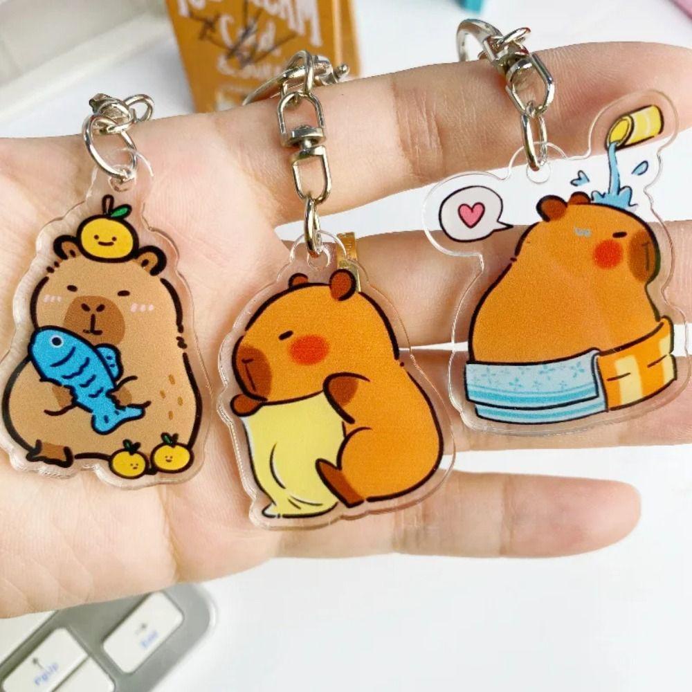 Mmluck Móc Chìa Khóa acrylic resin acrylic Hoạt Hình capybara Đáng Yêu Cho Cặp Đôi