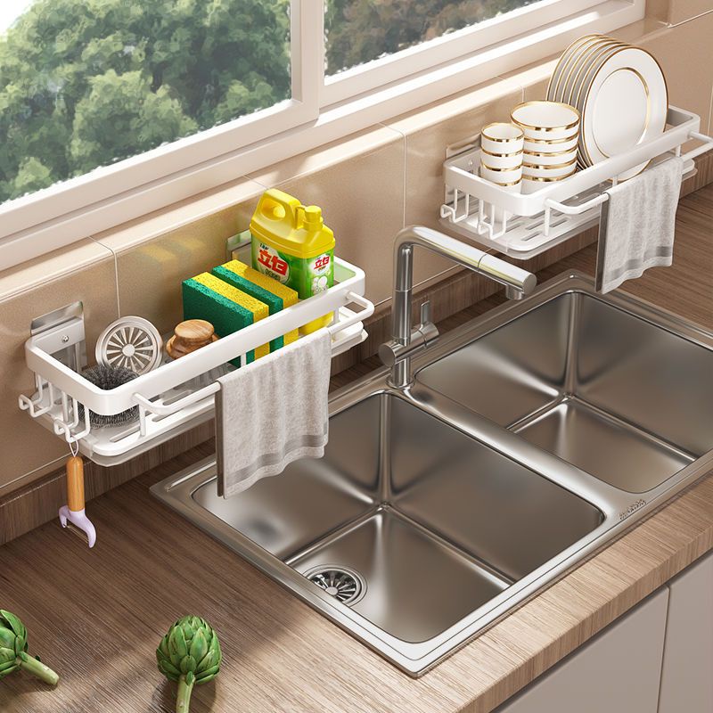 Best-Seller on Douyin# Rag Rack Kitchen Storage Rack Punch-Free Storage Rack Wall-Mounted Seasoning Rack Household Drain Basket Sink Artifact 10. 5hhl