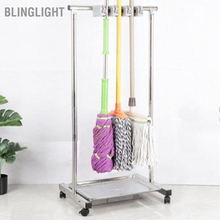 Giá treo cây lau nhà dụng cụ vệ sinh - Móc treo cây lau nhà, Dụng cụ lau nhà và chổi đựng dụng sàn bằng thép không gỉ có thể di chuyển được Blinglight