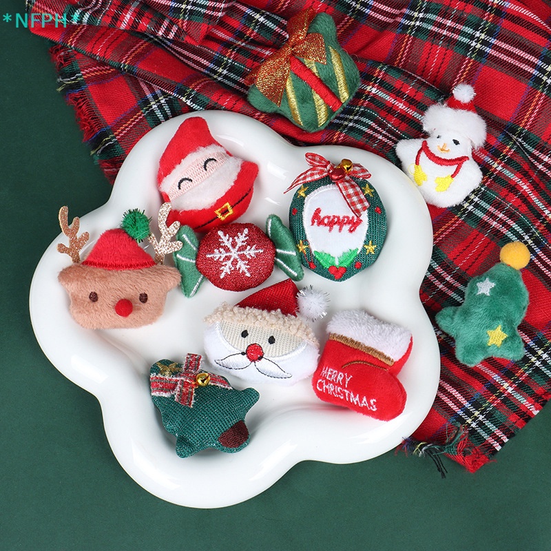 Ghim Cài Áo Hình Ông Già Noel / Chuông Cây Thông / Người Tuyết Nhồi Bông Đáng Yêu Thời Trang Cho Nữ Mới