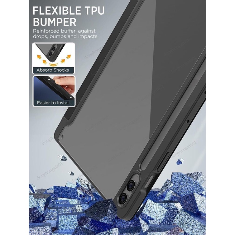 Ốp Bao Da Máy Tính Bảng Trong Suốt Cho samsung galaxy tab s9 fe plus 12.4-inch 2023  samsung tab s9 fe sm-x510 / x516b 10.9 Giá Đỡ