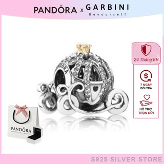 Charm bạc Pandora Disney Cinderella's Pumpkin Coach Charm xe bí ngô 1287- Bạc S925 Disney