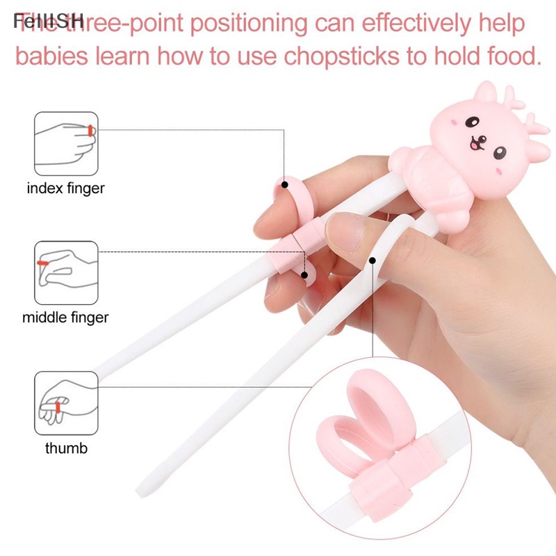 1 Cặp Đũa Tập Ăn Họa Tiết Hoạt Hình Dễ Thương Cho Bé 439br