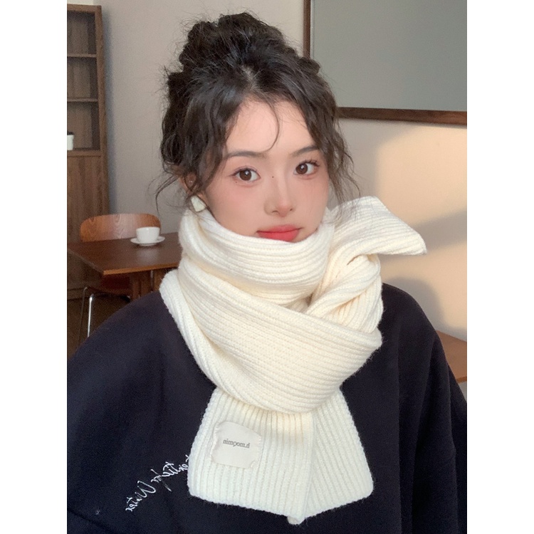 Khăn Choàng Len Màu Cà Phê Ngắn Phong Cách Hàn Quốc Thời Trang Mùa Đông Mới 2023 Cho Nữ