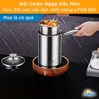 Nồi chiên ngập dầu bếp từ mini 14cm inox 316 cao cấp đạt chất lượng lfgb đức ssgp
