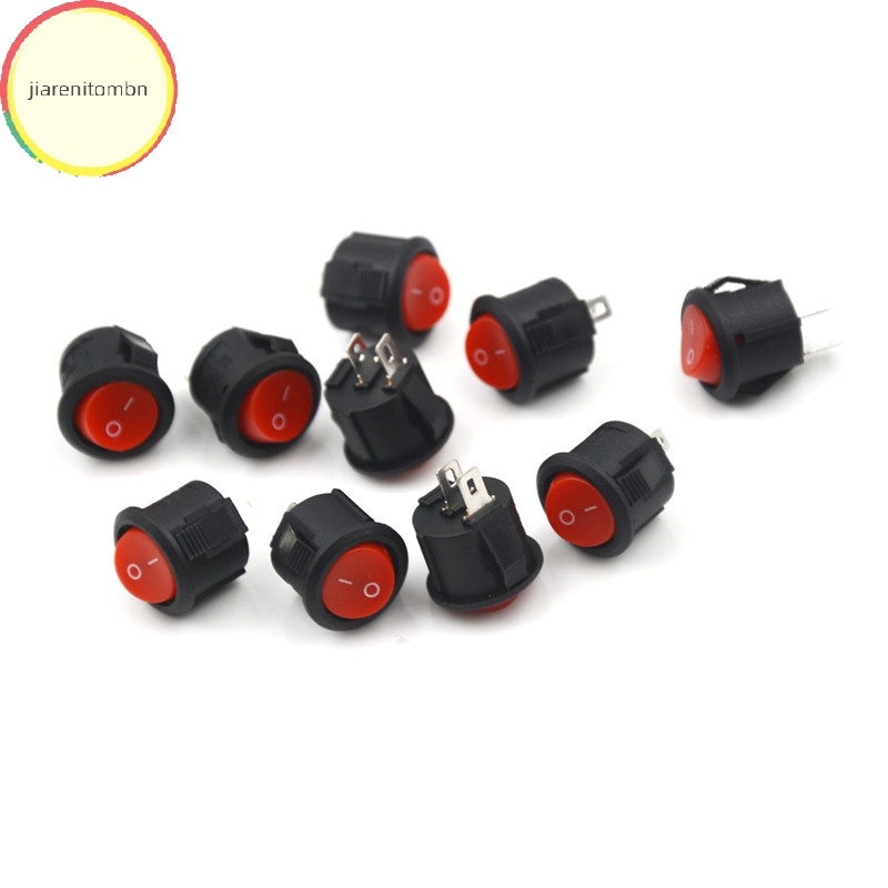 Set 10 Công Tắc Tròn Đường Kính 16mm mini 2 Chấu 3a / 250v Chuyên Dụng Cho Tàu Thuyền