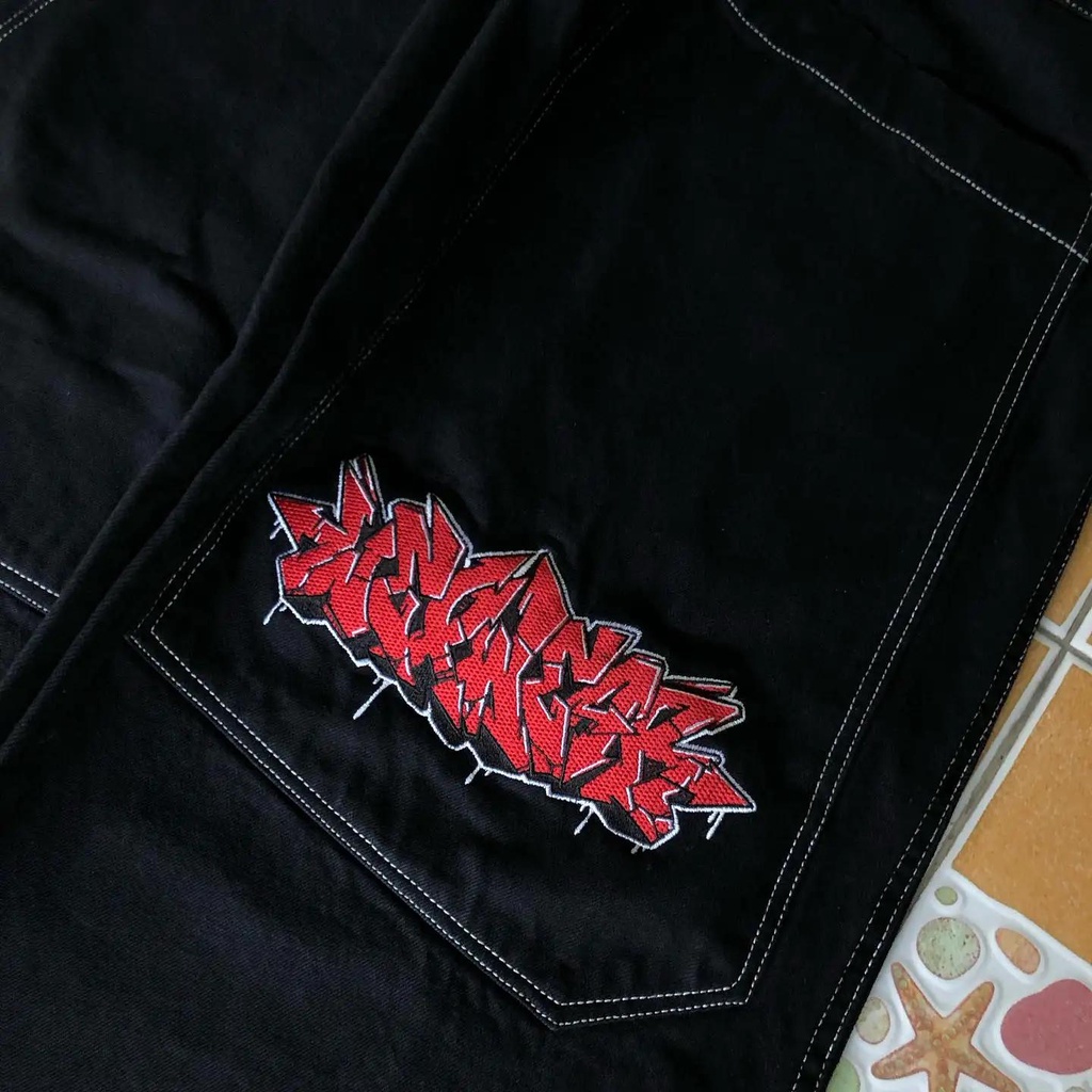 Quần baggy jeans Ống Rộng Lưng Cao Có Túi Lớn Phong Cách hip hop Đường Phố harajuku y2k Dành Cho Nam Nữ