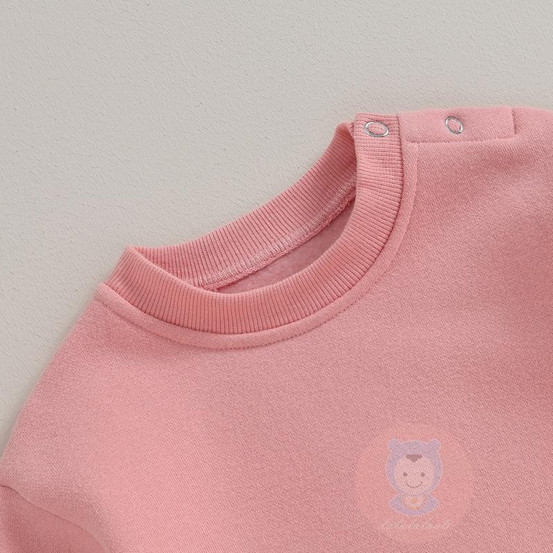 Bộ Áo Liền Quần Dài Tay Bằng Lông Cừu Màu Trơn Cho Bé laa6-toddler