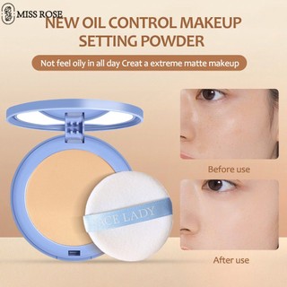 Miss Rose Sace Lady Oil Control Matte Face Powder Phấn Phủ Lâu Trôi Hoàn Hảo Trang điểm Mặt Có Gương Matte Chống Thấm Nước Phấn Phủ Hoàn Hảo Trang điểm Khuôn Mặt Nhỏ Gọn Với Puff