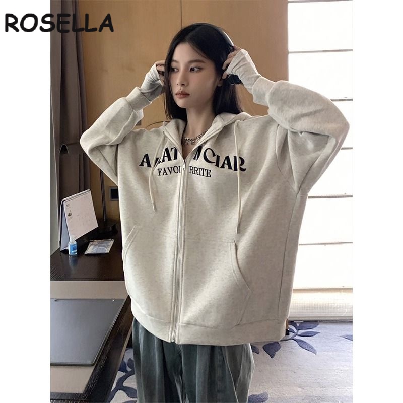 Rosella Áo Khoác hoodie áo khoác nữ zip hoodie Phong cách Korean unique Fashion WWY23B01RE 45Z231111