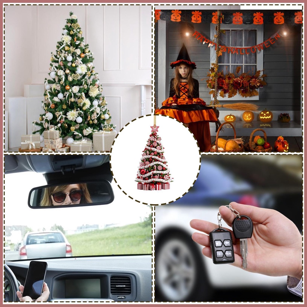 Phụ Kiện Trang Trí Cây Thông Giáng Sinh Bằng acrylic 2d Hai Mặt Dễ Thương