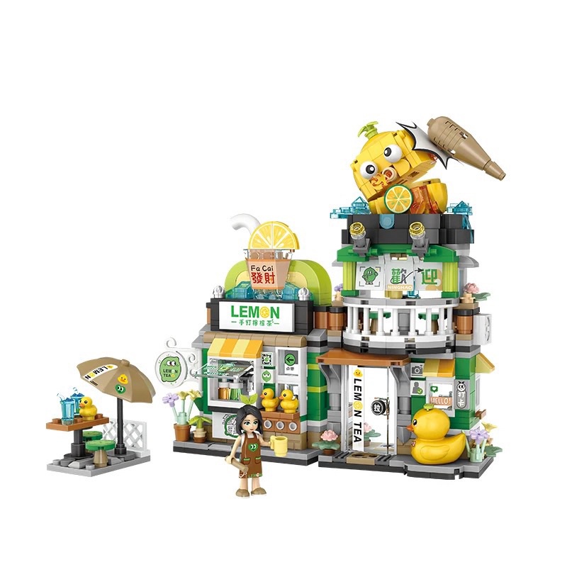 Mô Hình Thành Phố Quán trà chanh 1294 Bộ Đồ Chơi nhà Lắp Ráp -Món quà lý tưởng cho người thân và bạn bè