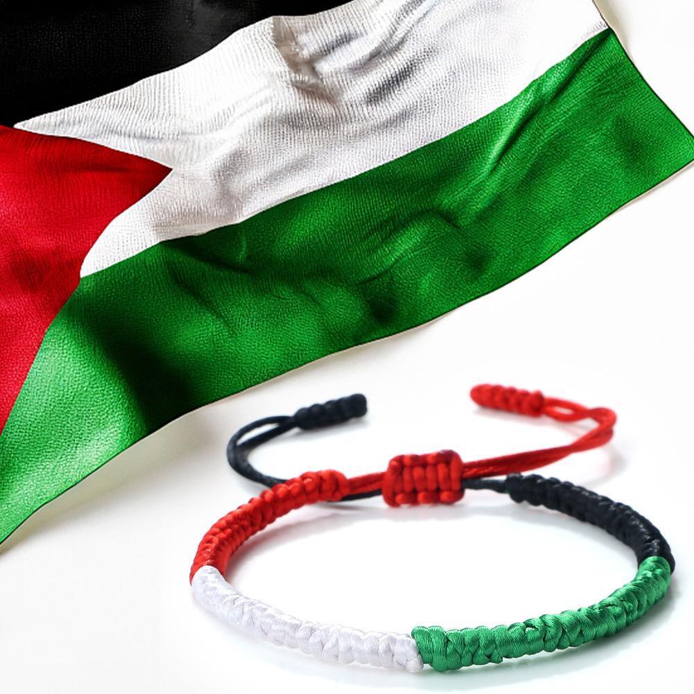 Palestinian Vòng Đeo Tay Bằng Vải Dệt Hình Lá Cờ palestine Có Giá Đỡ