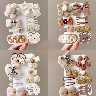 Set 10 Kẹp Tóc Hình Gấu Hoạt Hình Dễ Thương Cho Bé