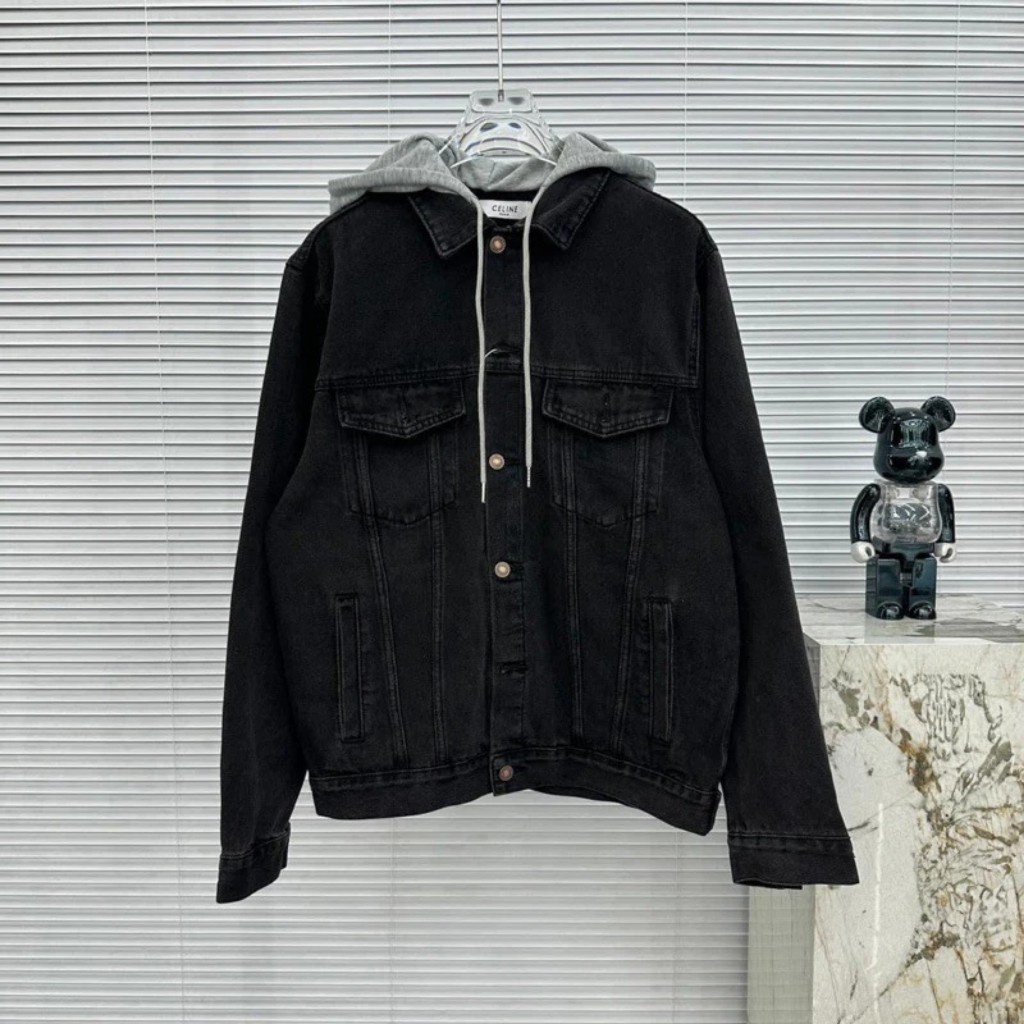 Áo Khoác Jean Mũ Ce Lin ❤ Áo Bò Dày Dặn Dáng Rộng Nam Nữ NVA739