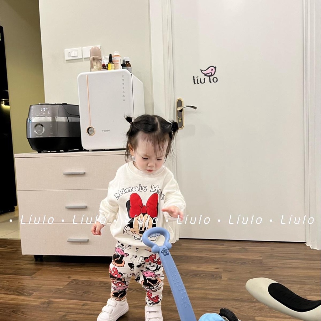 Set Bộ Mickey áo nỉ quần legging Cotton