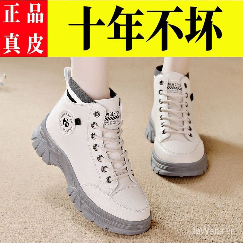 Giày Bốt martin Da Bò Thật Đế Mềm Nhẹ Chống Trượt Thoải Mái Thời Trang Mùa Thu 2023 Cho Nữ