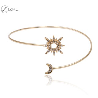 Luimo Vòng Đeo Cánh Tay Mở Hình Học Đính Đá zircon Mặt Trăng Ngôi Sao Thời Trang Có Thể Điều Chỉnh Làm Quà Tặng Cho Nữ * Bán Chạy