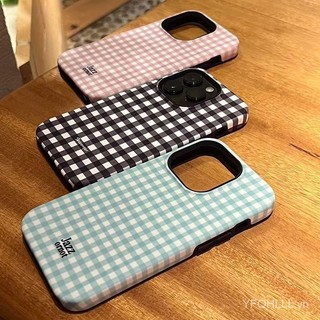 Ốp Điện Thoại Họa Tiết Kẻ Ô Hai Lớp Cho iphone11 12 13 14 15 12promax 13promax 14pro 14promax x xs xr 6Ff2