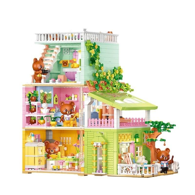 Bộ Đồ Chơi Lắp Ráp Mô Hình Đường Phố / Gấu / Voi Dễ Thương Cho Bé612012