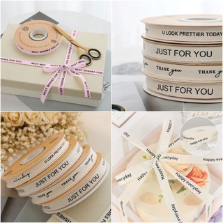 Cuộn Dây Ruy Băng In Chữ 1m Dùng Gói Quà