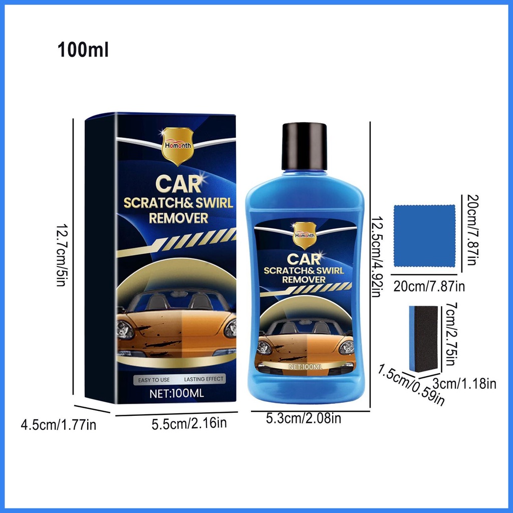 Sáp Đánh Bóng Vết Trầy Xe Hơi 100ml Kèm Vải Và Xốp Tiện Dụng